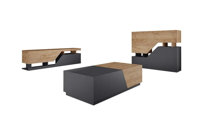 Carbost Möbelset För Vardagsrum Anthracite