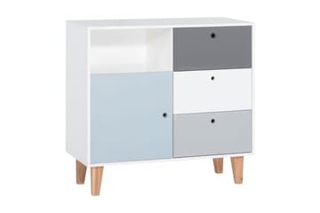 Concept Byrå Vit/Mörkgrå/Blå - VOX - Products - Förvaring - Förvaringsmöbler - Byrå