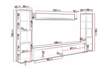 Galbally Möbelset För Vardagsrum Brown - Products - Förvaring - Förvaringsmöbler - Möbelset för vardagsrum