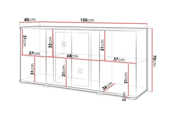 Gamal Skänk 150x40 cm - Svart - Products - Förvaring - Förvaringsmöbler - Sideboard & skänk