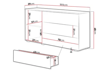 Kankuro Byrå 111x68 cm - Vit - Products - Förvaring - Förvaringsmöbler - Byrå