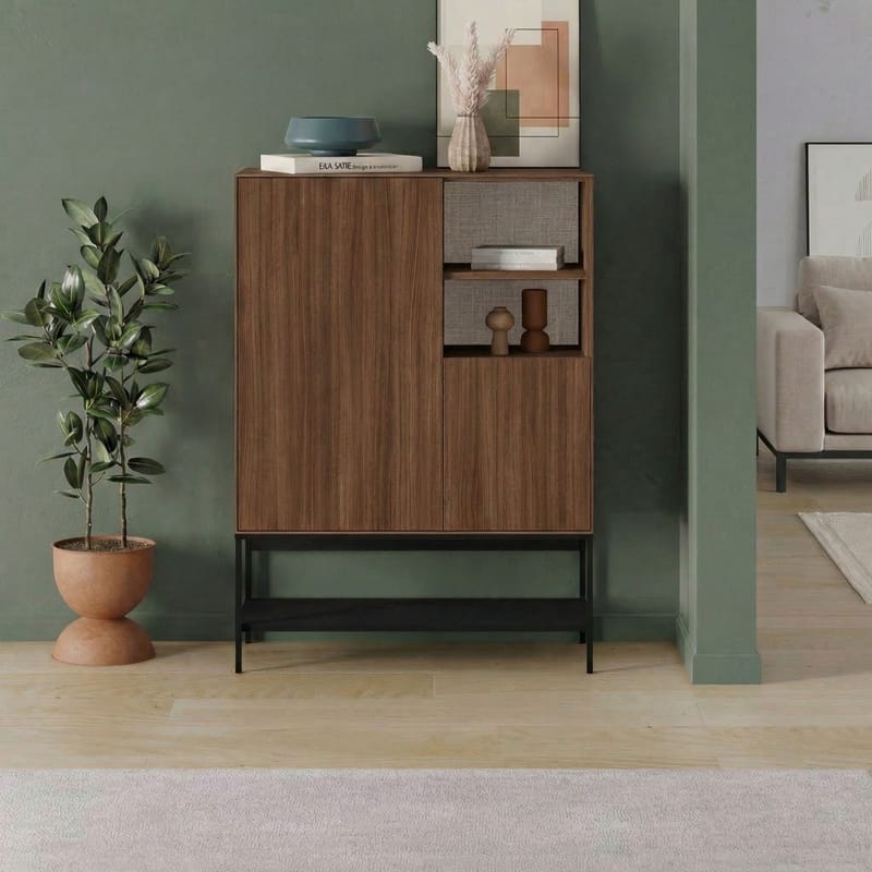 Kenvor Sideboard 90x125x40 cm - Milano Walnut, Wood Black, Black - Products - Förvaring - Förvaringsmöbler - Sideboard & skänk