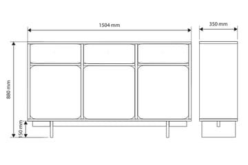 Marinport Byrå 150 cm - Beige - Products - Förvaring - Förvaringsmöbler - Byrå