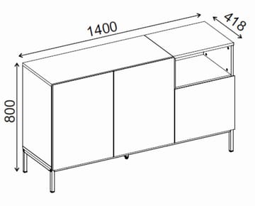 Morlen Konsol 140x80x41,8 cm - santsten naturlig ek - Products - Förvaring - Förvaringsmöbler - Sideboard & skänk