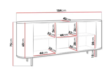 Pantego Skänk 184x40 cm - Brun - Products - Förvaring - Förvaringsmöbler - Sideboard & skänk