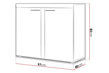 Rumba Skänk 97,2x40,3x82 cm LED-belysning - Grå/Vit - Products - Förvaring - Förvaringsmöbler - Sideboard & skänk