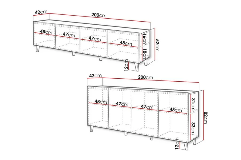 Strontian Möbelset För Vardagsrum Scandinavian Choice Black - Products - Förvaring - Förvaringsmöbler - Möbelset för vardagsrum
