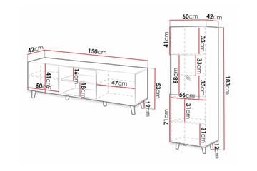 Strontian Möbelset För Vardagsrum Scandinavian Choice Black - Products - Förvaring - Förvaringsmöbler - Möbelset för vardagsrum