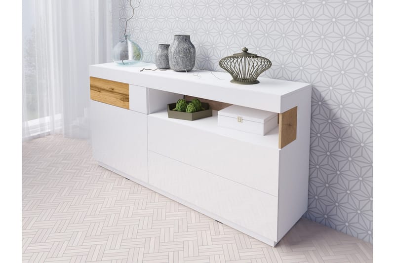 Tomeka Byrå - Vit/Trä - Products - Förvaring - Förvaringsmöbler - Byrå