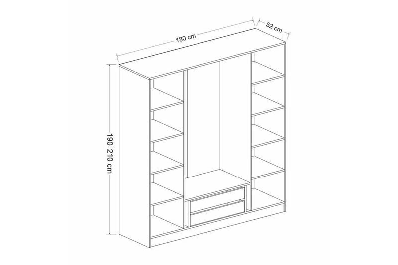 Fruitland Garderob 180 cm - Vit - Products - Förvaring - Garderober & garderobssystem