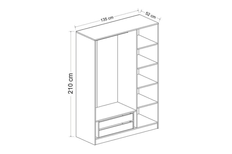 Fruitland Garderob 135 cm - Brun - Products - Förvaring - Garderober & garderobssystem - Garderobsskåp