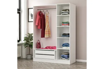 Fruitland Garderob 135 cm - Vit - Products - Förvaring - Garderober & garderobssystem - Garderobsskåp