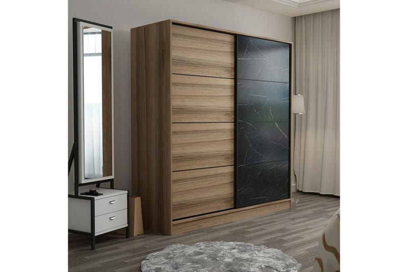 Fruitland Garderob 180 cm - Brun/Svart - Products - Förvaring - Garderober & garderobssystem - Garderobsskåp