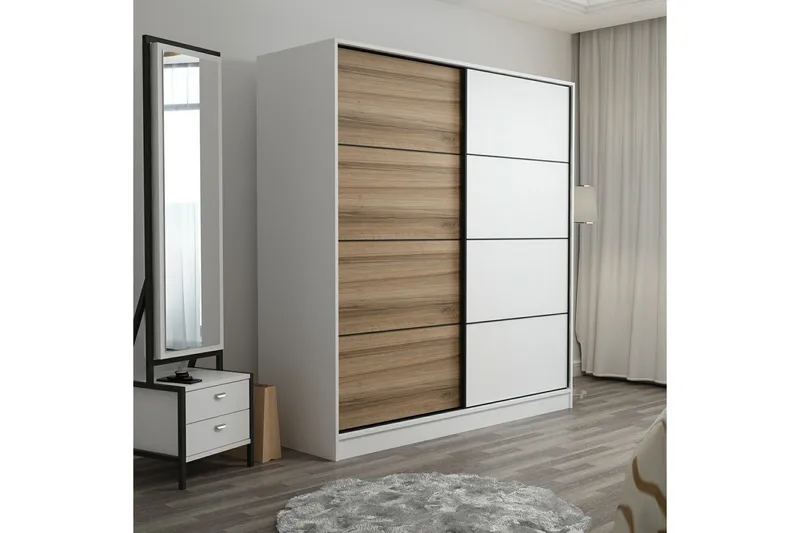 Fruitland Garderob 180 cm - Brun/Vit - Products - Förvaring - Garderober & garderobssystem - Garderobsskåp