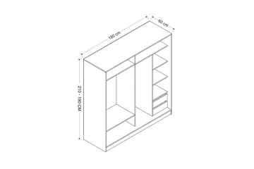 Fruitland Garderob 180 cm - Grå/Ek - Products - Förvaring - Garderober & garderobssystem - Garderobsskåp