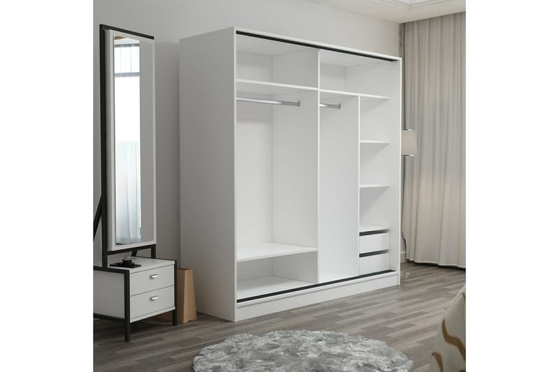 Fruitland Garderob 180 cm - Grå/Vit - Products - Förvaring - Garderober & garderobssystem - Garderobsskåp