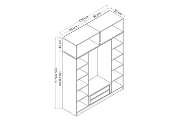 Fruitland Garderob 180 cm - Vit - Products - Förvaring - Garderober & garderobssystem - Garderobsskåp