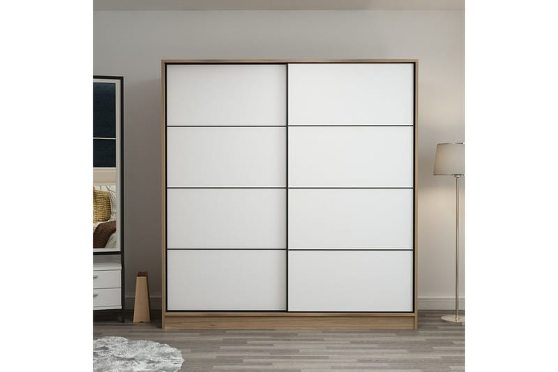 Fruitland Garderob 180 cm, Vit/ek