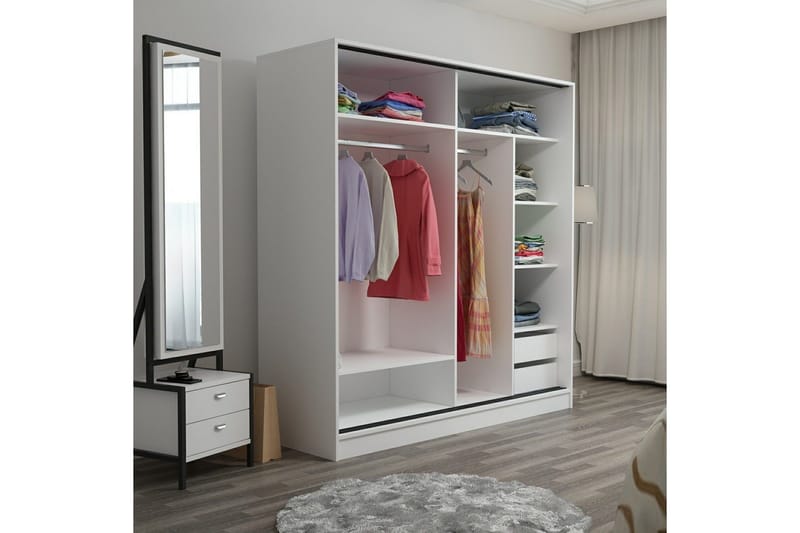 Fruitland Garderob 220 cm - Svart/Brun - Products - Förvaring - Garderober & garderobssystem - Garderobsskåp