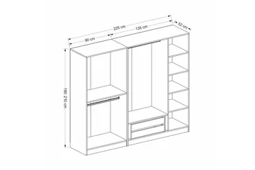 Fruitland Garderob 225 cm - Antracit - Products - Förvaring - Garderober & garderobssystem - Garderobsskåp