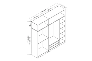 Fruitland Garderob 225 cm - Antracit - Products - Förvaring - Garderober & garderobssystem - Garderobsskåp