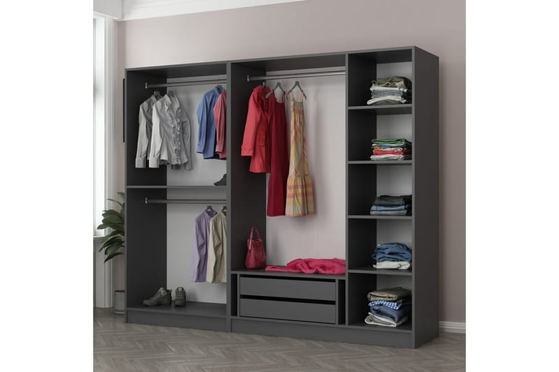 Fruitland Garderob 225 cm - Antracit - Products - Förvaring - Garderober & garderobssystem - Garderobsskåp