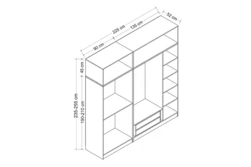 Fruitland Garderob 225 cm - Vit - Products - Förvaring - Garderober & garderobssystem - Garderobsskåp