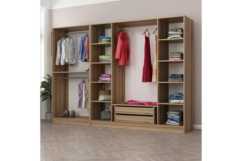 Fruitland Garderob 270 cm - Brun - Products - Förvaring - Garderober & garderobssystem - Garderobsskåp