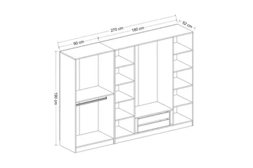 Fruitland Garderob 270 cm - Vit - Products - Förvaring - Garderober & garderobssystem - Garderobsskåp