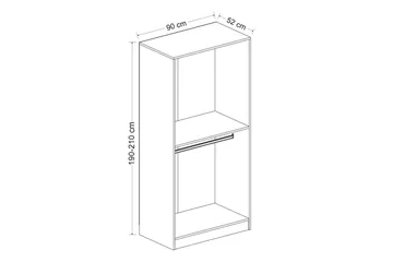 Fruitland Garderob 90 cm - Ek - Products - Förvaring - Garderober & garderobssystem - Garderobsskåp