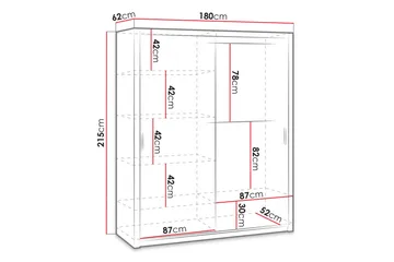 Julissa Garderob 180 cm - Vit - Products - Förvaring - Garderober & garderobssystem - Garderobsskåp