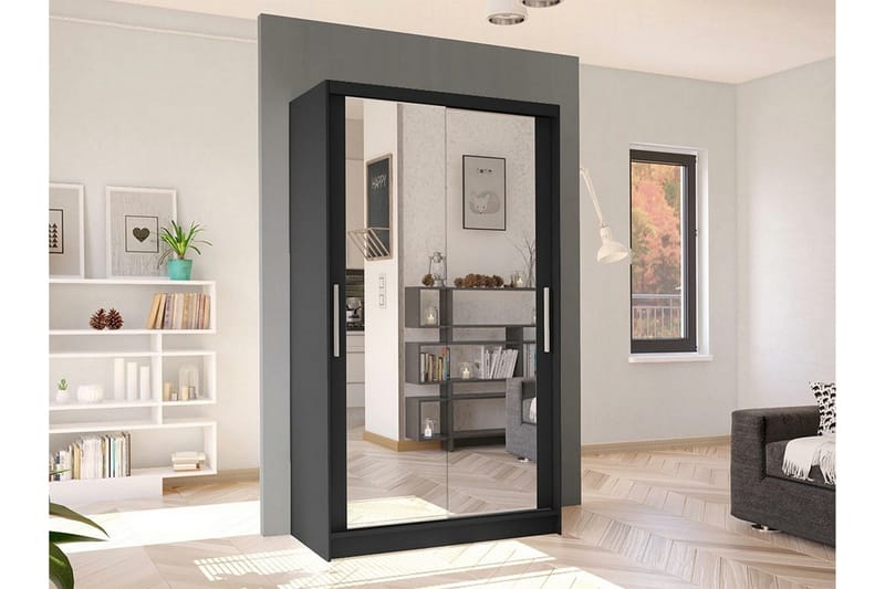 Glenmore Garderob m. Spegel Black - Products - Förvaring - Garderober & garderobssystem