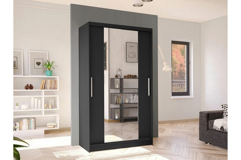 Glenmore Garderob m. Spegel Black - Products - Förvaring - Garderober & garderobssystem