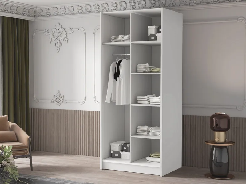 Herrljunga Garderob med Spegel 100x215 cm - Guld/Spegel - Products - Förvaring - Garderober & garderobssystem