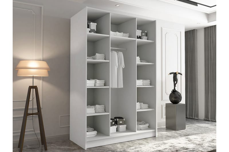 Herrljunga Garderob med Spegel 150 cm - Svart - Products - Förvaring - Garderober & garderobssystem