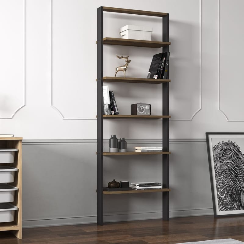 Branik Bokhylla 61x180x25 cm - Antracit och antik valnöt - Products - Förvaring - Hylla - Bokhylla