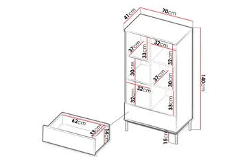 Querty Bokhylla 70x140x41 cm - Svart - Products - Förvaring - Hylla - Bokhylla