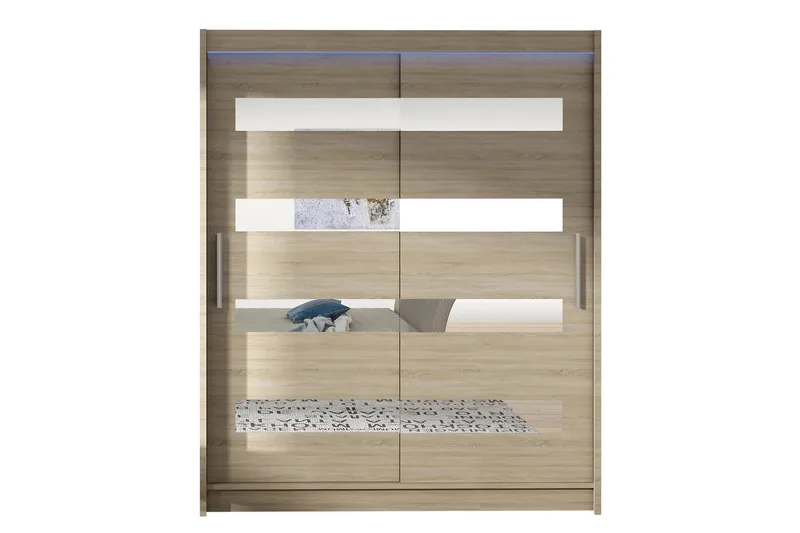 Leila Garderob med Spegel 150x200 cm, Beige