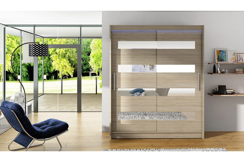 Leila Garderob med Spegel 150x200 cm - Beige - Products - Förvaring - Garderober & garderobssystem