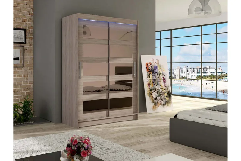 Miami Garderob 120x58x200 cm - Beige/Grå - Products - Förvaring - Garderober & garderobssystem