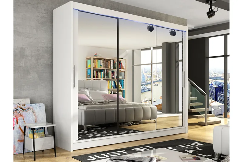 Sia Garderob med Spegel 250x215 cm - Vit - Products - Förvaring - Garderober & garderobssystem