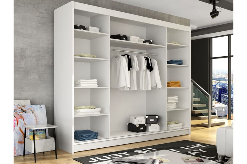Sia Garderob med Spegel 250x215 cm - Vit - Products - Förvaring - Garderober & garderobssystem