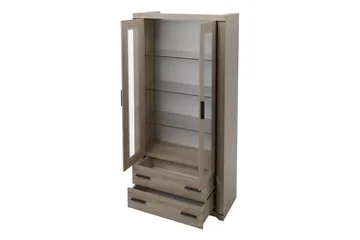 Dallas Vitrinskåp 97x43,5x192 cm - Beige/Grå - Products - Förvaring - Skåp - Vitrinskåp