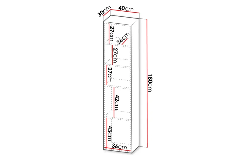 Kangana Vitrinskåp 40x180 cm - Beige - Products - Förvaring - Skåp - Vitrinskåp