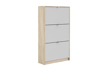 Shoey Skoskåp 3 Fack - Trä/natur/Vit - Products - Förvaring - Skåp - Förvaringsskåp