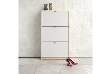 Shoey Skoskåp 3 Fack - Trä/natur/Vit - Products - Förvaring - Skåp - Förvaringsskåp