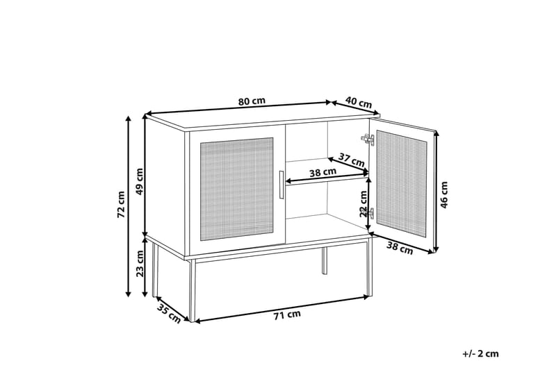 Skåp 2 dörrar rotting ljusbrun PASCO - Trä/natur - Products - Förvaring - Skåp - Förvaringsskåp