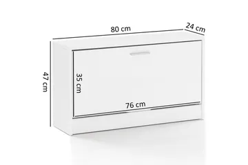 Skoskåp Wohnling SPLIT med fällbara fack, foliebelagd spånskiva Vit - Vit - Products - Förvaring - Skåp - Förvaringsskåp