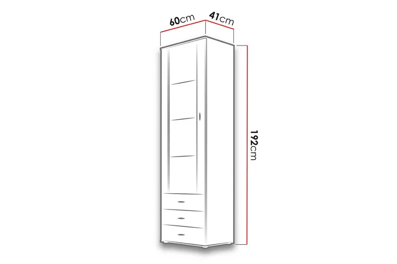 Soho Vitrinskåp 60x41x192 cm - Svart - Products - Förvaring - Skåp - Vitrinskåp