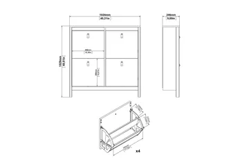 Vallvidera Skoskåp 25x102 cm - Svart/Natur - Products - Förvaring - Skåp - Förvaringsskåp